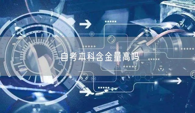 自考本科含金量高吗