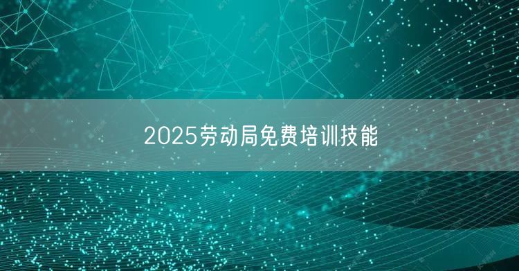 2025劳动局免费培训技能