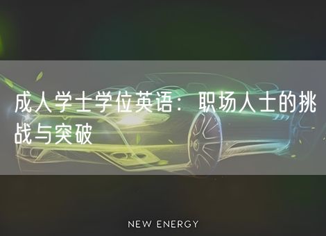 成人学士学位英语:职场人士的挑战与突破 成人学士学位英语:职场人士的挑战与突破