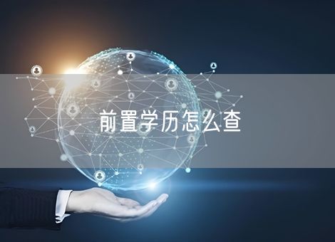 前置学历怎么查