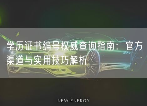 学历证书编号权威查询指南：官方渠道与实用技巧解析