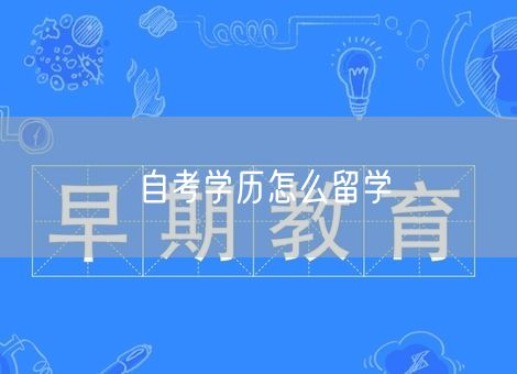 自考学历怎么留学