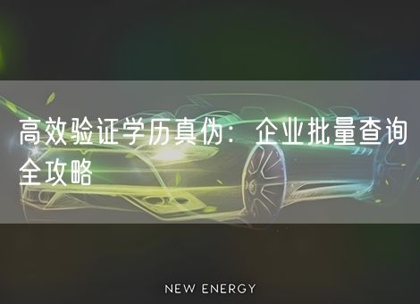 高效验证学历真伪:企业批量查询全攻略 高效验证学历真伪:企业批量查询全攻略