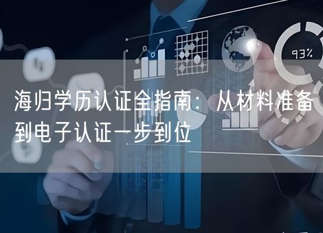 海归学历认证全指南:从材料准备到电子认证一步到位 海归学历认证全指南:从材料准备到电子认证一步到位