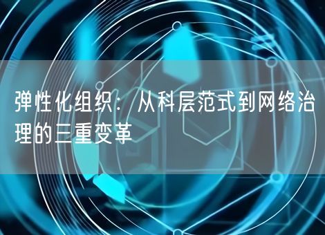 弹性化组织:从科层范式到网络治理的三重变革 弹性化组织:从科层范式到网络治理的三重变革