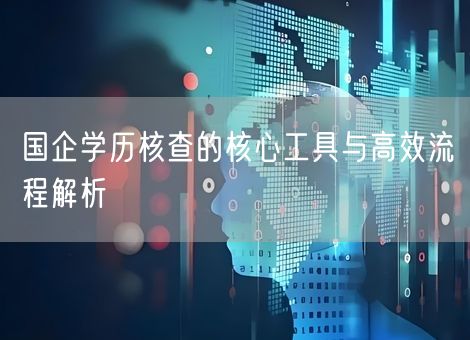 国企学历核查的核心工具与高效流程解析