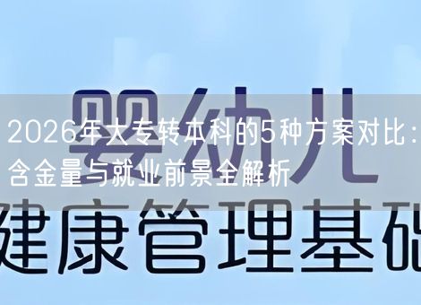 2026年大专转本科的5种方案对比:含金量与就业前景全解析 2026年大专转本科的5种方案对比:含金量与就业前景全解析